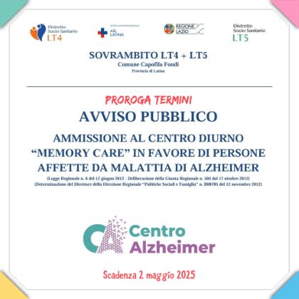 Prorogati i Termini per l’Ammissione al Centro Diurno 