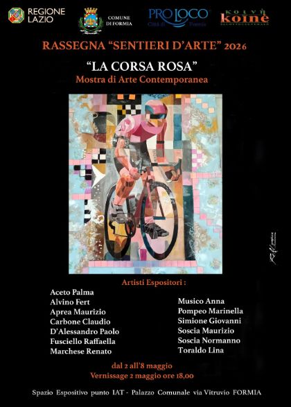Formia si colora di Rosa: dal 2 all'8 maggio al Punto Iat la mostra d'arte contemporanea dedicata al Giro d'Italia 2026