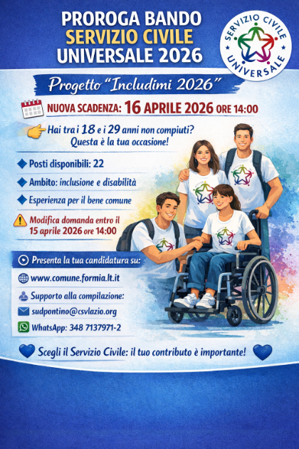Proroga Bando Servizio Civile Universale 2026
