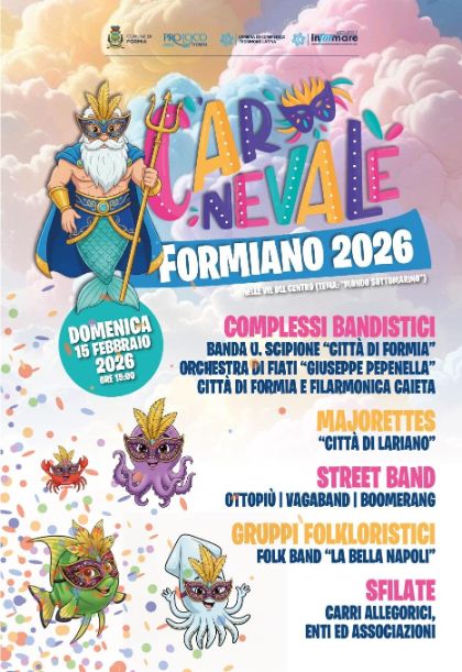 Carnevale Formiano 2026: un trionfo di colori nel mondo sottomarino