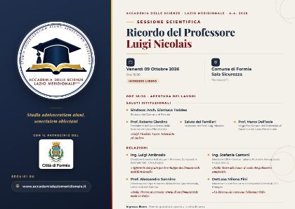 Scienza, Innovazione e Memoria: l’Accademia delle Scienze Lazio Meridionale rende omaggio al Prof. Luigi Nicolais