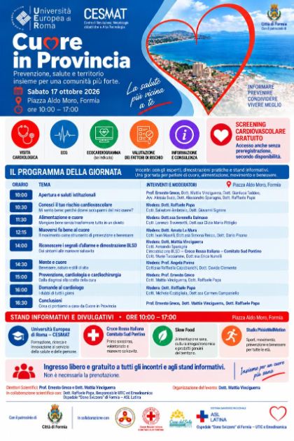 Cuore in Provincia, prevenzione in piazza Aldo Moro