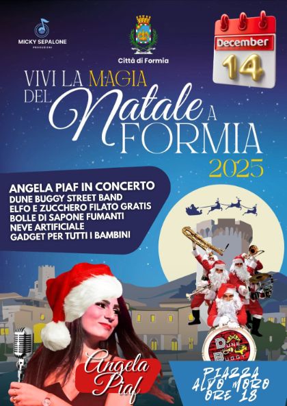 Vivi la magia del Natale a Formia con la cantante Angela Piaf