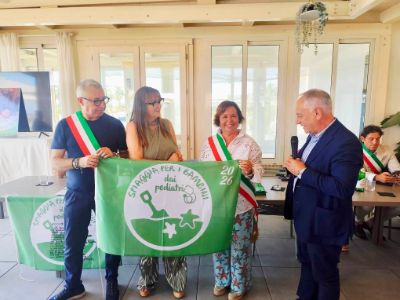 Un momento della cerimonia di premiazione delle Bandiere Verdi 2026
