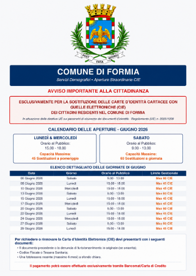 Sostituzione carta d'identità cartacea con quella elettronica