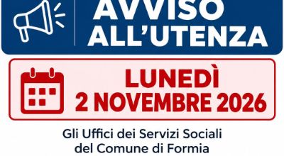 Avviso chiusura Servizi Sociali